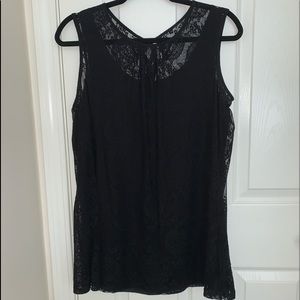 Black Lace Tunic Top